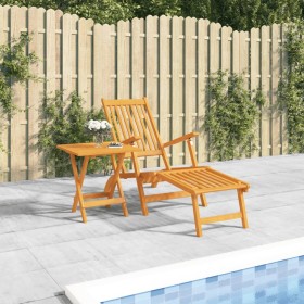 Garden chair with footrest and solid acacia wood table by , Loungers - Ref: Foro24-3120439, Price: 158,53 €, Discount: %