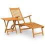 Silla de jardín con reposapiés y mesita madera maciza de acacia de , Tumbonas - Ref: Foro24-3120439, Precio: 149,13 €, Descue...