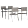 Juego de comedor para jardín 5 piezas ratán sintético gris de , Conjuntos de jardín - Ref: Foro24-3156762, Precio: 258,99 €, ...