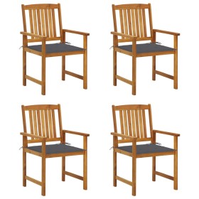 Garden chairs with cushions 4 units solid acacia wood by , Garden chairs - Ref: Foro24-3061168, Price: 276,96 €, Discount: %