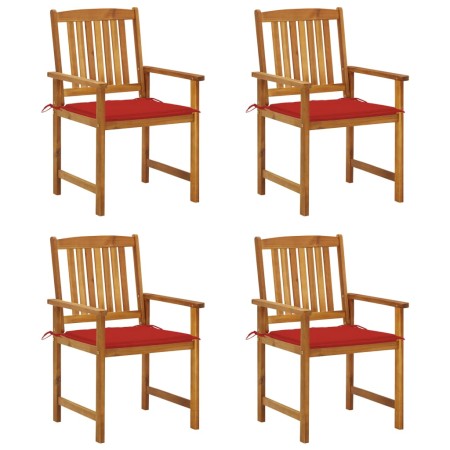 Garden chairs with cushions 4 units solid acacia wood by , Garden chairs - Ref: Foro24-3061180, Price: 287,73 €, Discount: %