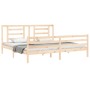 Double bed frame with solid wood headboard by vidaXL, Beds and slatted bases - Ref: Foro24-3194716, Price: 141,99 €, Discount: %