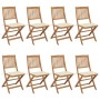 Folding garden chairs 8 pcs solid acacia wood and cushions by , Garden chairs - Ref: Foro24-3075023, Price: 418,83 €, Discoun...