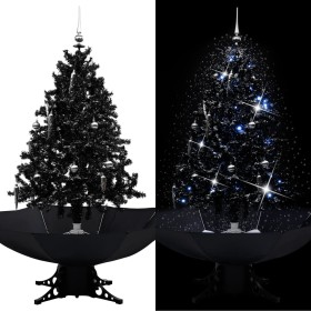 Weihnachtsbaum mit Schnee und Schirmständer aus schwarzem PVC 140 cm von vidaXL, Weihnachtsbäume - Ref: Foro24-289932, Preis:...