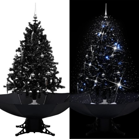 Árbol de Navidad con nieve y base de paraguas PVC negro 140cm de vidaXL, Arboles de navidad - Ref: Foro24-289932, Precio: 156...