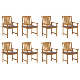 Garden chairs with cushions 8 pcs solid acacia wood by , Garden chairs - Ref: Foro24-3078174, Price: 572,68 €, Discount: %