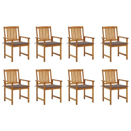 Garden chairs with cushions 8 pcs solid acacia wood by , Garden chairs - Ref: Foro24-3078174, Price: 541,99 €, Discount: %