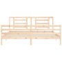 Double bed frame with solid wood headboard by vidaXL, Beds and slatted bases - Ref: Foro24-3194716, Price: 141,99 €, Discount: %