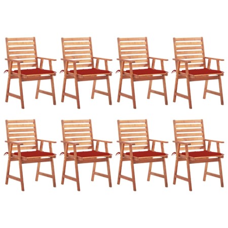 Garden dining chairs and cushions 8 units solid acacia wood by , Garden chairs - Ref: Foro24-3078380, Price: 553,16 €, Discou...