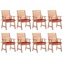 Garden dining chairs and cushions 8 units solid acacia wood by , Garden chairs - Ref: Foro24-3078380, Price: 553,16 €, Discou...