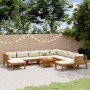 Garden furniture 11 pcs cream cushions solid acacia wood by , Garden sets - Ref: Foro24-3086942, Price: 1,00 €, Discount: %