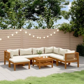 Garden furniture 8 pcs cream cushions solid acacia wood by , Garden sets - Ref: Foro24-3086940, Price: 1,00 €, Discount: %