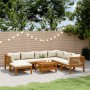 Garden furniture 8 pcs cream cushions solid acacia wood by , Garden sets - Ref: Foro24-3086940, Price: 1,00 €, Discount: %