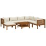 Garden furniture 8 pcs cream cushions solid acacia wood by , Garden sets - Ref: Foro24-3086940, Price: 1,00 €, Discount: %