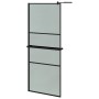 Shower screen with ESG glass and black aluminum shelf 80x195 cm by , Shower walls and screens - Ref: Foro24-3185454, Price: 2...