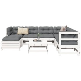 Gartensofa-Set 8-teilig aus massivem weißem Kiefernholz von , Gartensets - Ref: Foro24-3250557, Preis: 560,99 €, Rabatt: %