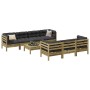 8-piece garden sofa set with impregnated pine wood cushions by , Garden sets - Ref: Foro24-3299330, Price: 733,89 €, Discount: %