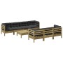 8-piece garden sofa set with impregnated pine wood cushions by , Garden sets - Ref: Foro24-3299330, Price: 733,99 €, Discount: %