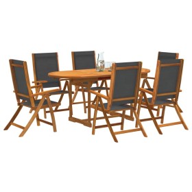 Garden dining set 7 pieces solid acacia wood and textilene by , Garden sets - Ref: Foro24-3279267, Price: 635,99 €, Discount: %