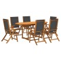 Garden dining set 7 pieces solid acacia wood and textilene by , Garden sets - Ref: Foro24-3279267, Price: 661,87 €, Discount: %