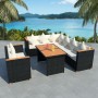 5-teiliges Gartensofa-Set und schwarze synthetische Rattankissen von , Gartensets - Ref: Foro24-43006, Preis: 864,32 €, Rabat...