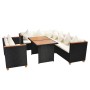 5-teiliges Gartensofa-Set und schwarze synthetische Rattankissen von , Gartensets - Ref: Foro24-43006, Preis: 864,32 €, Rabat...