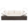 Tumbona de jardín con cojines y almohadas ratán PE marrón de , Tumbonas - Ref: Foro24-317109, Precio: 200,99 €, Descuento: %