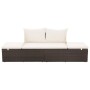 Tumbona de jardín con cojines y almohadas ratán PE marrón de , Tumbonas - Ref: Foro24-317109, Precio: 200,99 €, Descuento: %