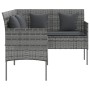 L-förmiges Sofa mit grauen synthetischen Rattankissen von , Outdoor-Sofas - Ref: Foro24-318588, Preis: 168,53 €, Rabatt: %