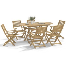 Juego de comedor para jardín 7 piezas madera maciza acacia de , Conjuntos de jardín - Ref: Foro24-3295003, Precio: 413,34 €, ...