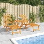 Gartenstuhl mit Fußstütze und Nachttisch massives Akazienholz von , Liegen - Ref: Foro24-3120440, Preis: 257,31 €, Rabatt: %