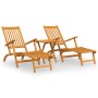 Silla de jardín con reposapiés y mesita madera maciza de acacia de , Tumbonas - Ref: Foro24-3120440, Precio: 257,31 €, Descue...