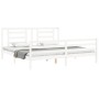 Double bed frame with white solid wood headboard by vidaXL, Beds and slatted bases - Ref: Foro24-3194717, Price: 151,88 €, Di...