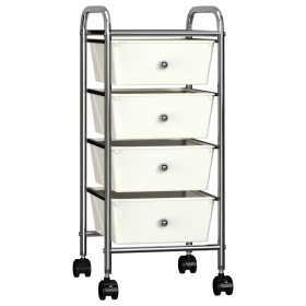 Portable storage cart with 4 white plastic drawers by vidaXL, Cargo forklifts - Ref: Foro24-320399, Price: 58,94 €, Discount: %