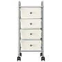 Portable storage cart with 4 white plastic drawers by vidaXL, Cargo forklifts - Ref: Foro24-320399, Price: 58,94 €, Discount: %