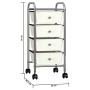 Portable storage cart with 4 white plastic drawers by vidaXL, Cargo forklifts - Ref: Foro24-320399, Price: 58,94 €, Discount: %