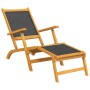 Garden chair with footrest and acacia wood and textilene table. by , Loungers - Ref: Foro24-3120442, Price: 118,05 €, Discoun...