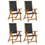 Folding garden chairs 4 pcs solid acacia wood textilene by , Garden chairs - Ref: Foro24-3120454, Price: 298,39 €, Discount: %