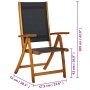 Folding garden chairs 4 pcs solid acacia wood textilene by , Garden chairs - Ref: Foro24-3120454, Price: 298,39 €, Discount: %