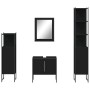 Black engineered wood 4-piece bathroom furniture set by , Bathroom furniture - Ref: Foro24-3214354, Price: 257,86 €, Discount: %