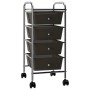 Portable storage cart with 4 black plastic drawers by vidaXL, Cargo forklifts - Ref: Foro24-320398, Price: 51,22 €, Discount: %