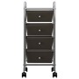 Carrito de almacenaje portátil 4 cajones plástico negro de vidaXL, Carretillas de carga - Ref: Foro24-320398, Precio: 51,22 €...