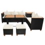 7-piece garden furniture set with black synthetic rattan cushions by , Garden sets - Ref: Foro24-43008, Price: 677,99 €, Disc...