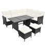 Set de muebles de jardín 4 pzas y cojines ratán sintético negro de , Conjuntos de jardín - Ref: Foro24-43106, Precio: 555,32 ...