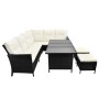 Set de muebles de jardín 4 pzas y cojines ratán sintético negro de , Conjuntos de jardín - Ref: Foro24-43106, Precio: 555,32 ...