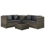 4-teiliges Gartensofa-Set mit grauen Polstern aus synthetischem Rattan. von , Gartensets - Ref: Foro24-313137, Preis: 495,58 ...