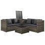 4-teiliges Gartensofa-Set mit grauen Polstern aus synthetischem Rattan. von , Gartensets - Ref: Foro24-313137, Preis: 495,58 ...