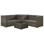 4-teiliges Gartensofa-Set mit grauen Polstern aus synthetischem Rattan. von , Gartensets - Ref: Foro24-313137, Preis: 495,58 ...