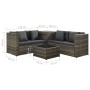 4-teiliges Gartensofa-Set mit grauen Polstern aus synthetischem Rattan. von , Gartensets - Ref: Foro24-313137, Preis: 495,58 ...