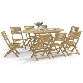 9-teiliges Massivholz-Gartenspeiseset aus Akazienholz von , Gartensets - Ref: Foro24-3295006, Preis: 521,79 €, Rabatt: %